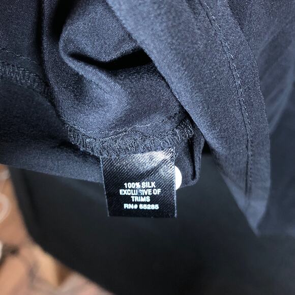 Express Womens Blouse Black 100% Silk Lace Accent Halter Tank Lightweight Large - Picture 7 of 12